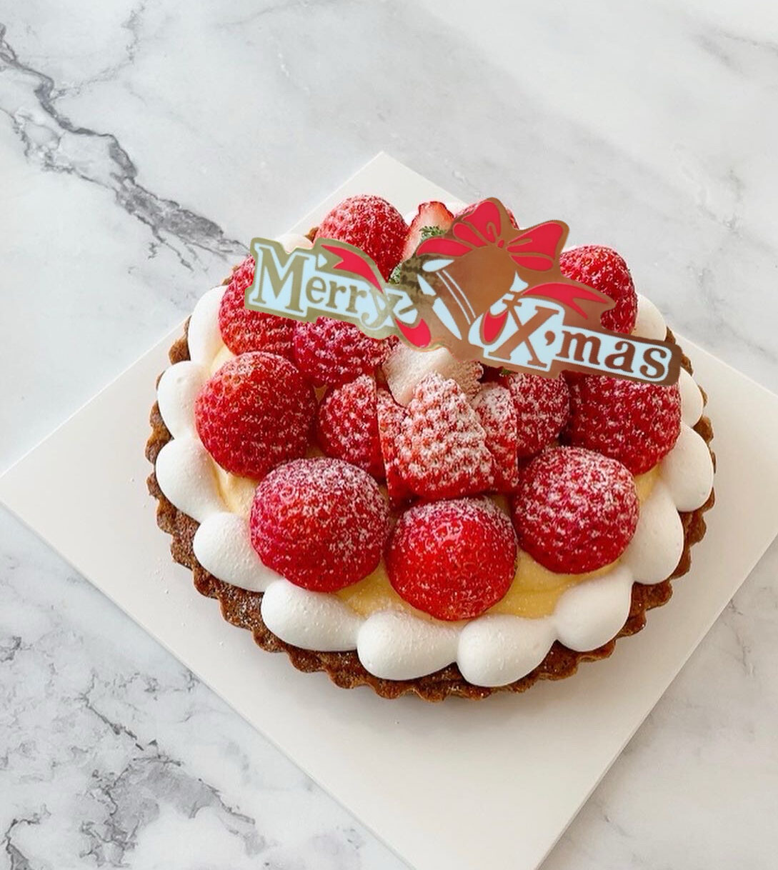 ⑥苺たっぷりカスタードタルト　5号(Xmas2025）